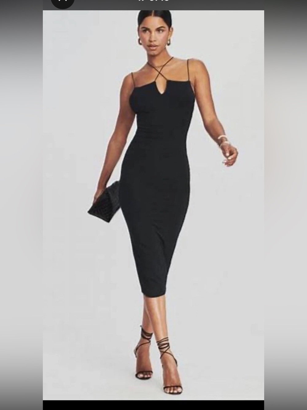 SER.O.YA Brogan Bodycon Midi Dress – Black – Size M